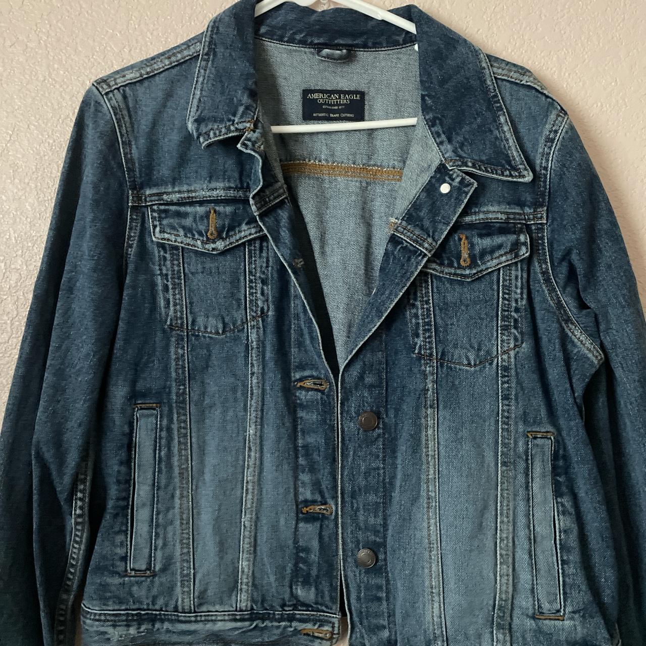 American eagle classic denim jacket AE Jacket with... - Depop