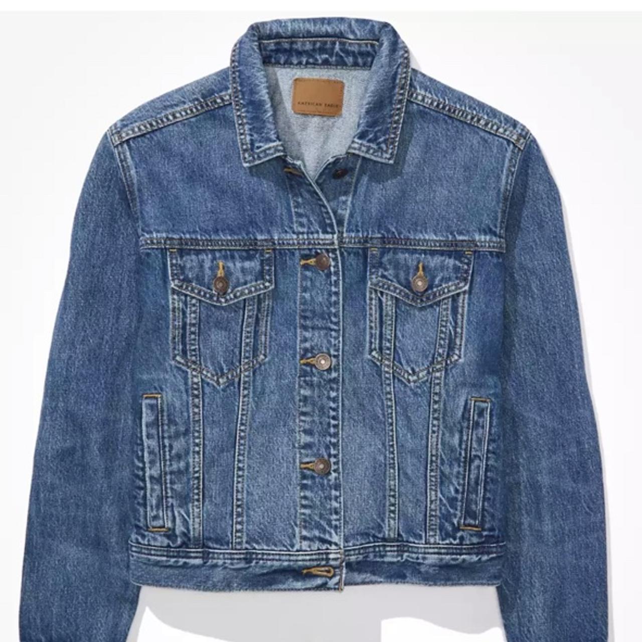 American eagle classic denim jacket AE Jacket with... - Depop