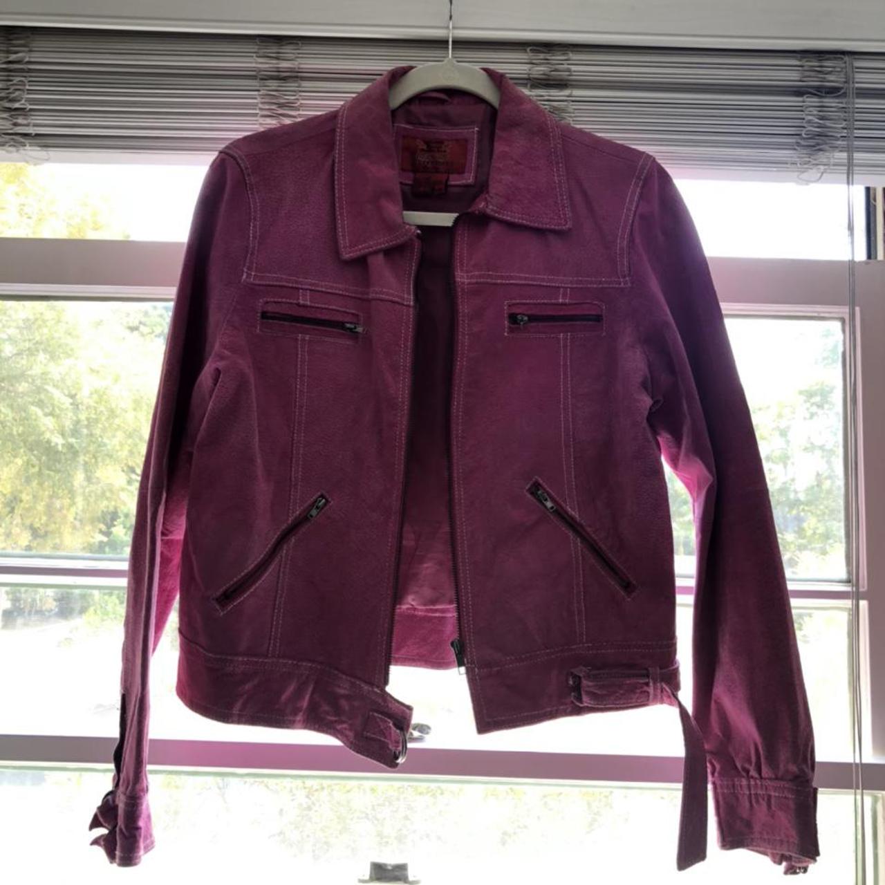 pink genuine leather jacket