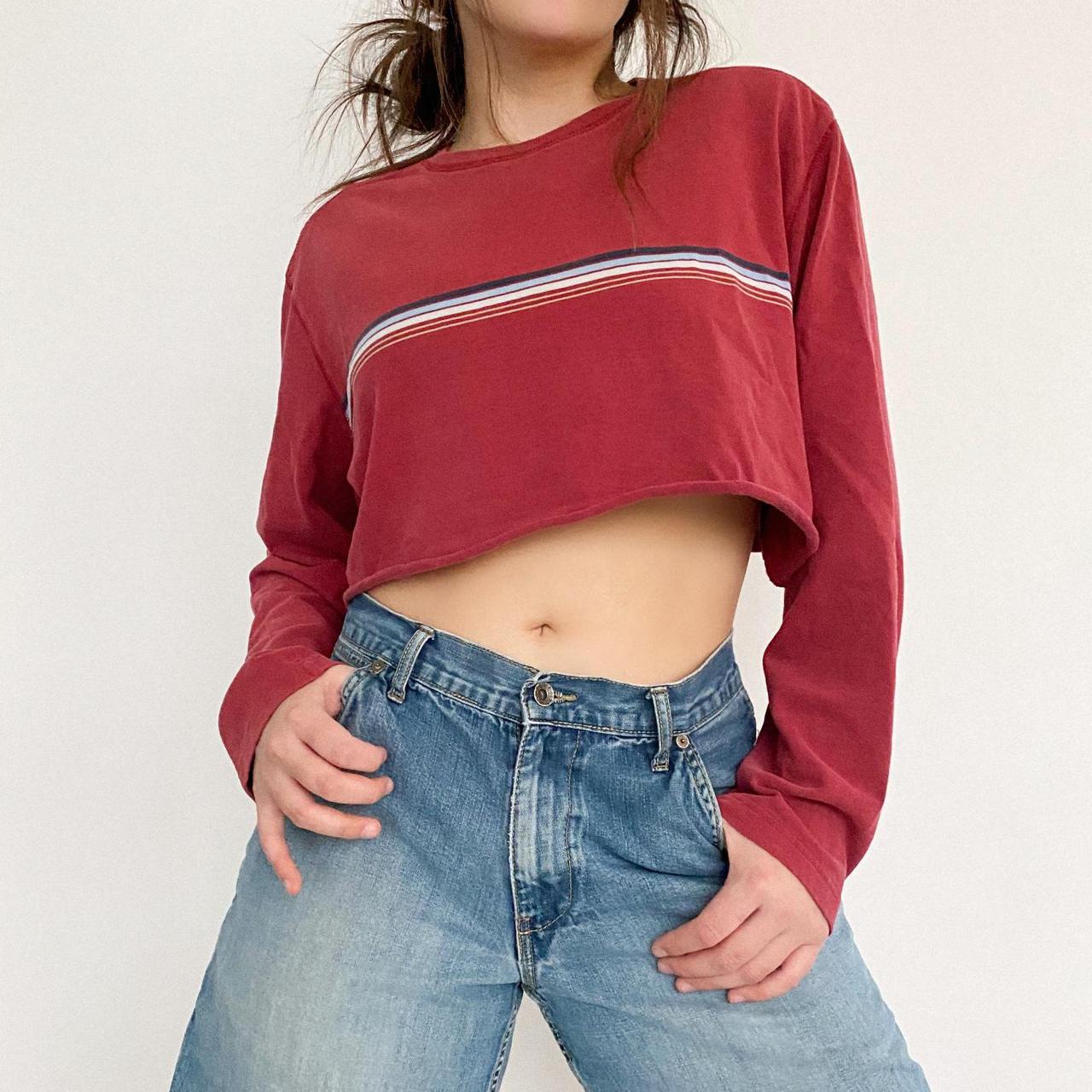 Old Navy Women's Red and Blue Crop-top