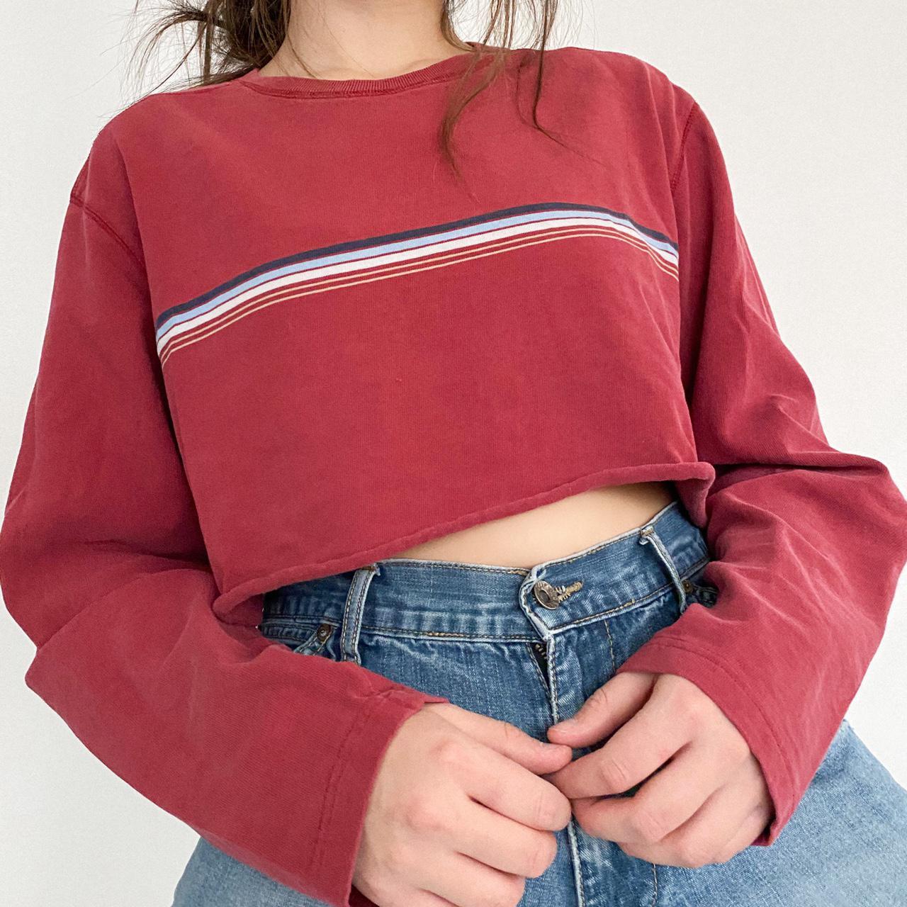 Old Navy Women's Red and Blue Crop-top (3)