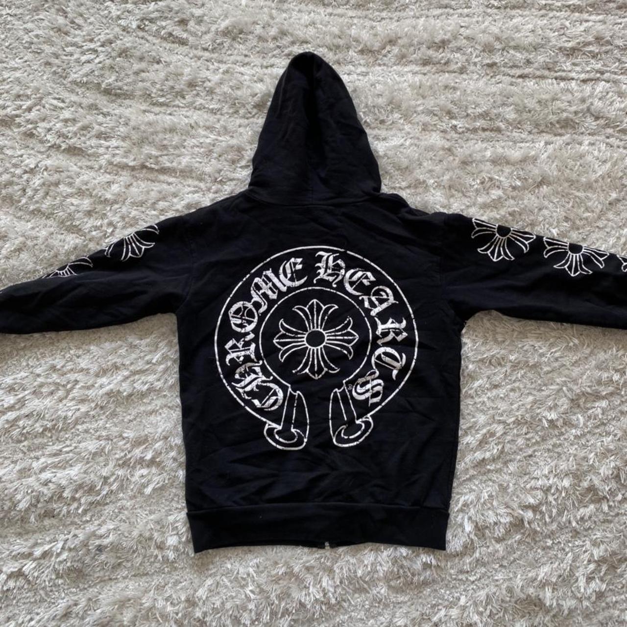 Authentic chrome hearts zip up hoodie !! Super cute... - Depop