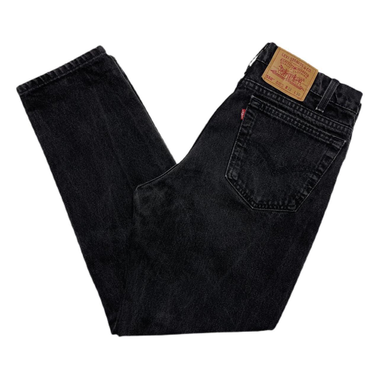 Vintage Levis 550 Black Denim Jeans 32x29 Relaxed... - Depop