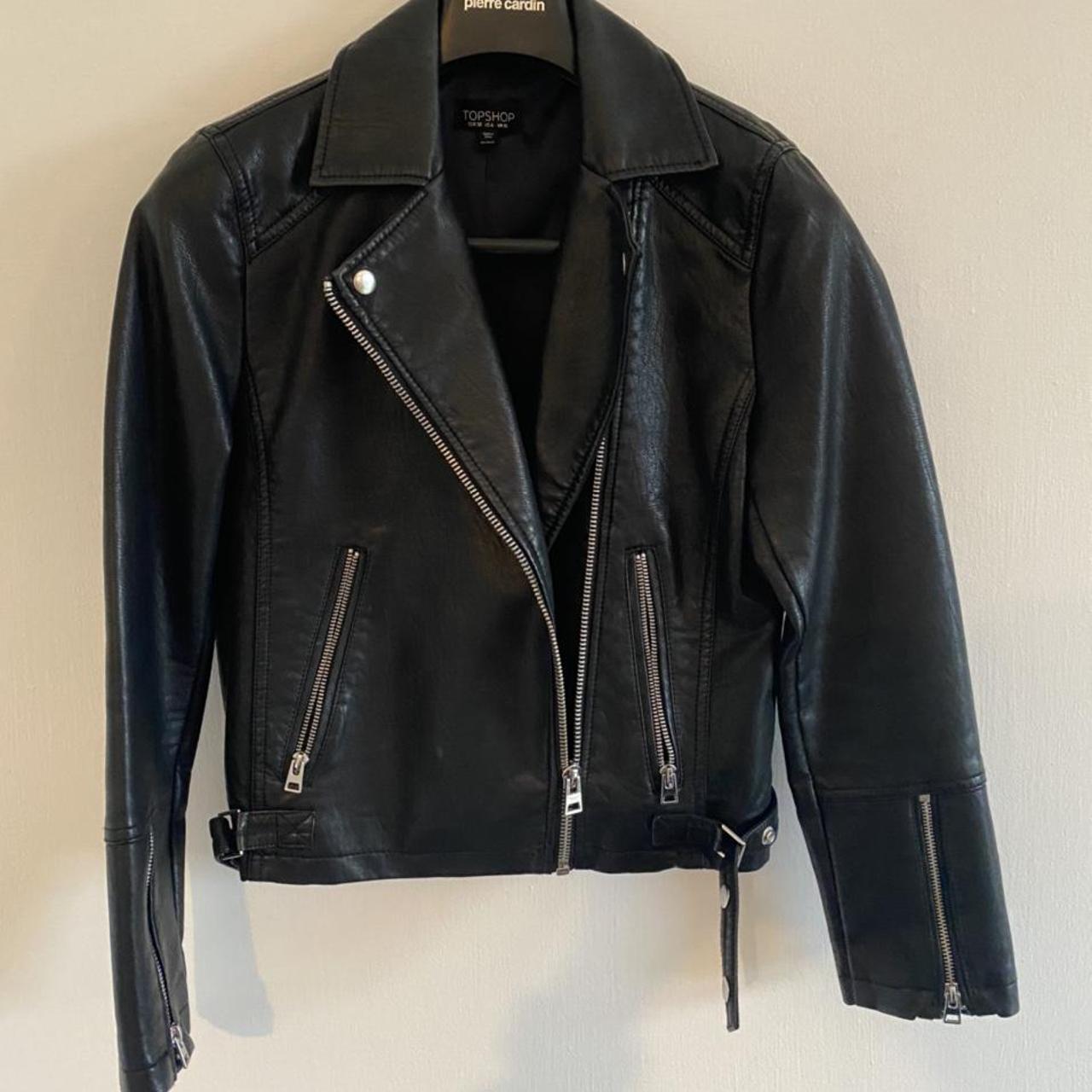 Topshop faux leather aviator jacket 🖤 true to size... - Depop