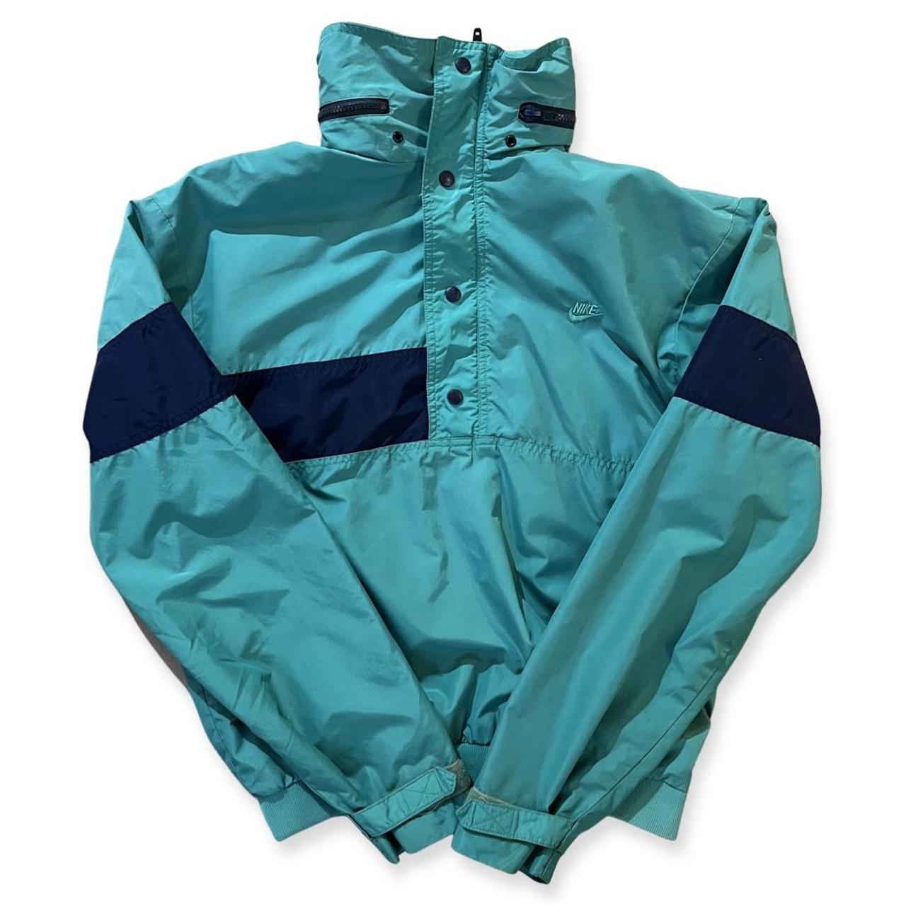 Vintage 80’s Nike turquoise track jacket pull over... - Depop