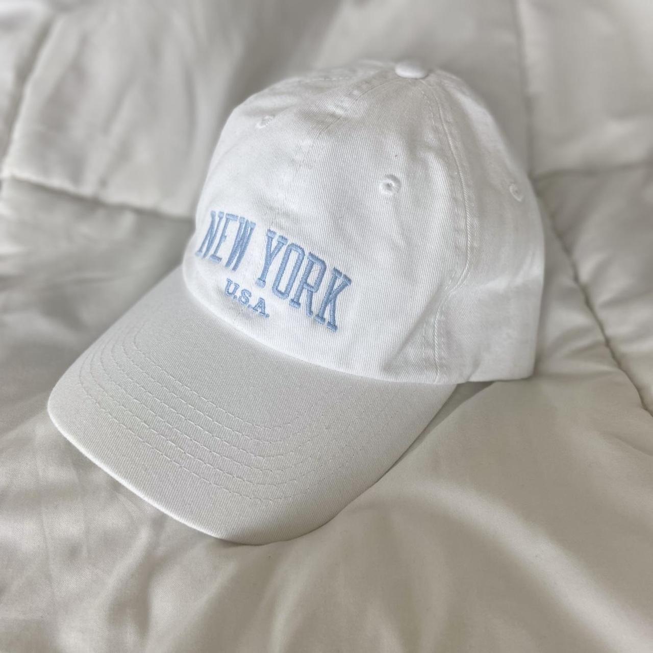 Brandy Melville Women's Blue and White Hat