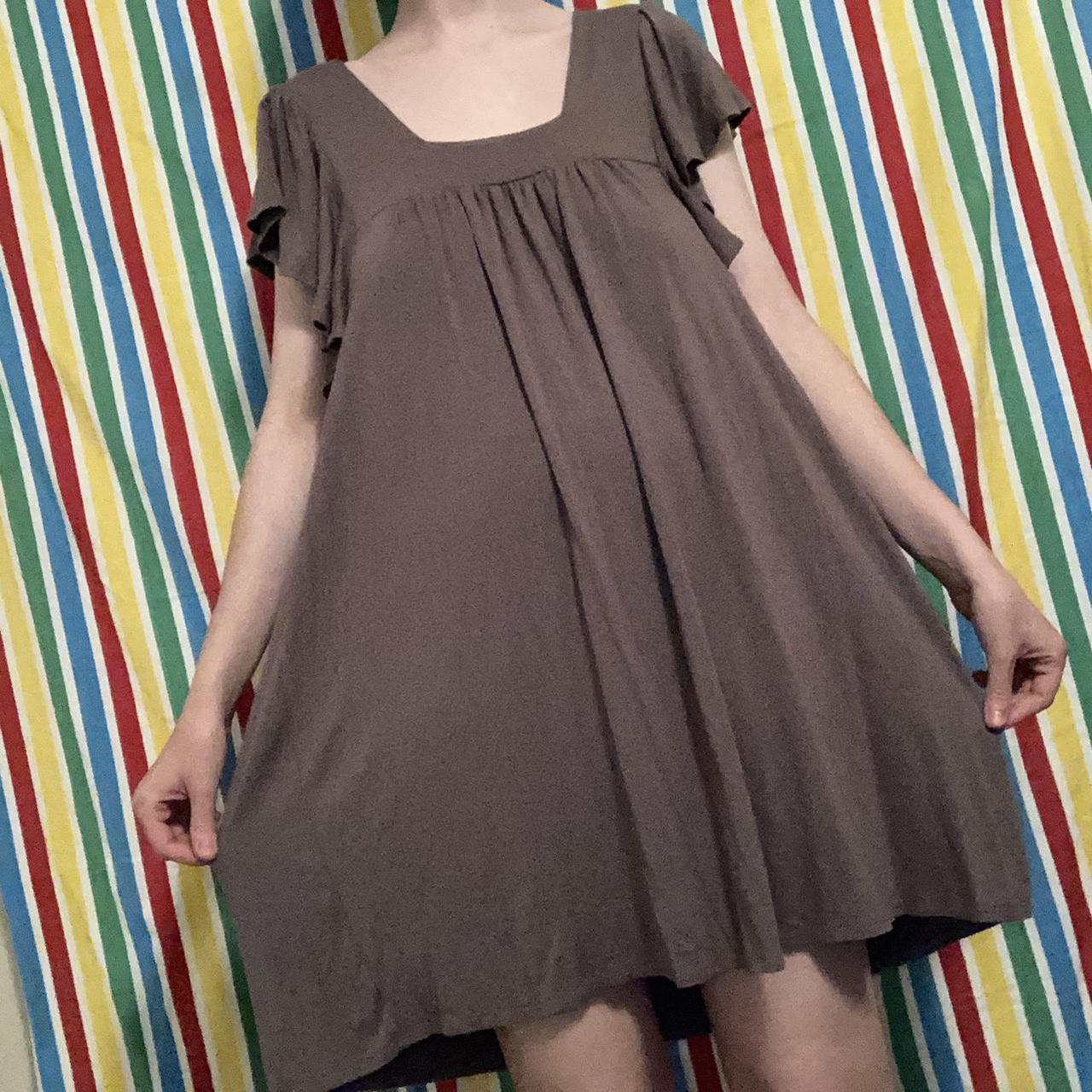 Grey/brown fairy tunic dress, rlly cute and flowy... - Depop