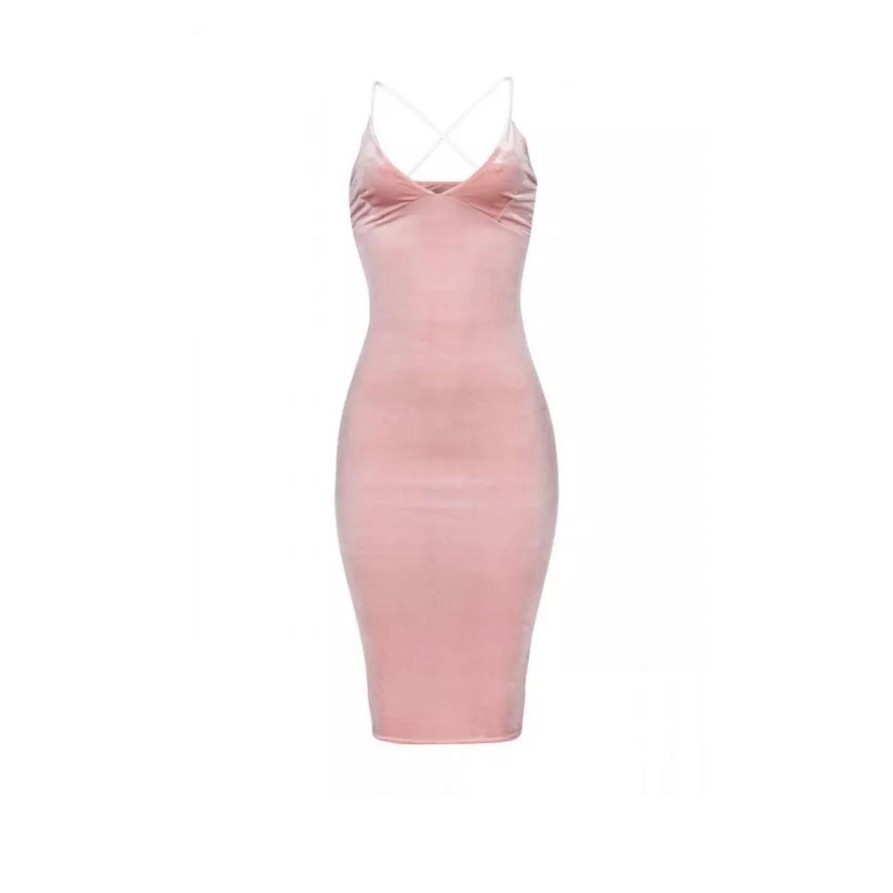 HoneyZ Honey Z love and sex pink velvet midi dress...