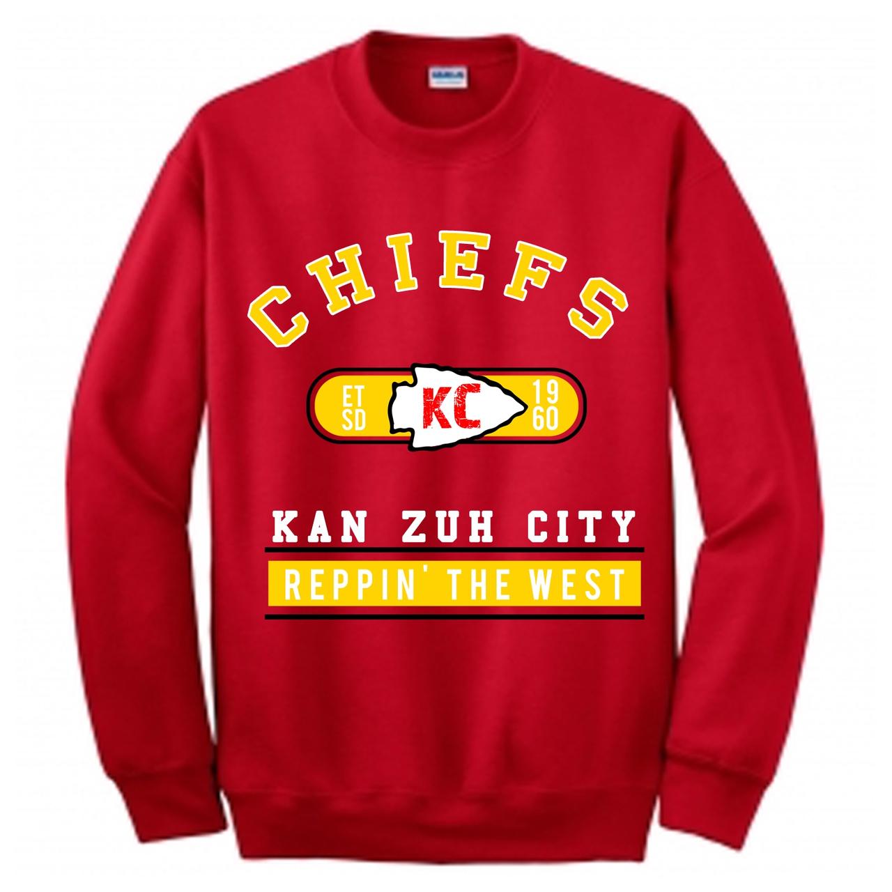 Vintage Kansas City Chiefs Big Spellout Crewneck - Depop