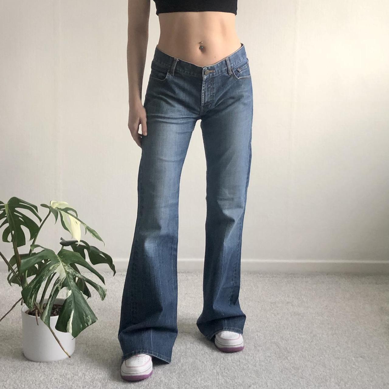 Y2K FCUK French Connection low rise flared jeans in... - Depop