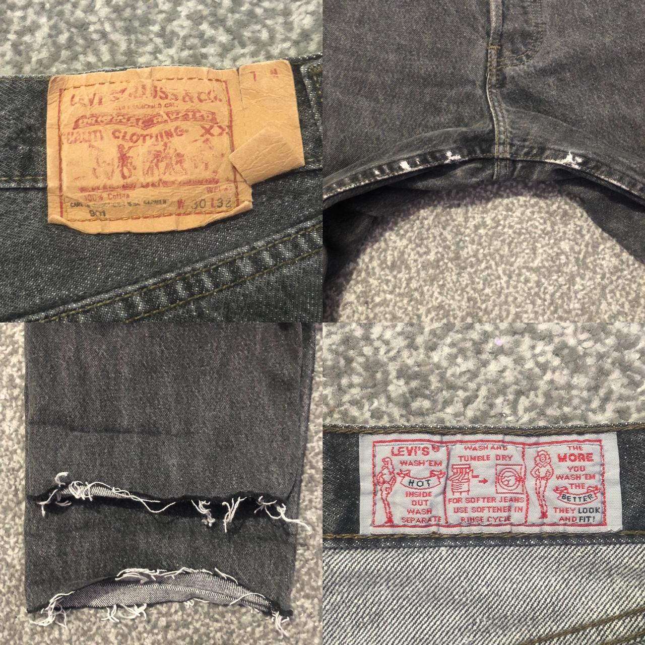 Rare vintage Levi’s 901 jeans in a faded black wash... - Depop
