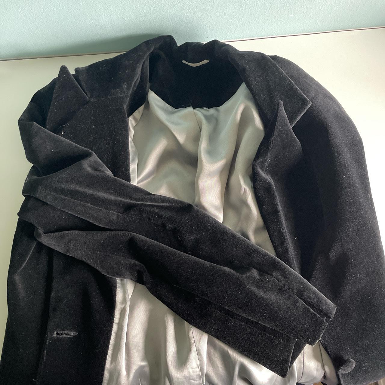 AMAZING black velvet long coat:) - Depop