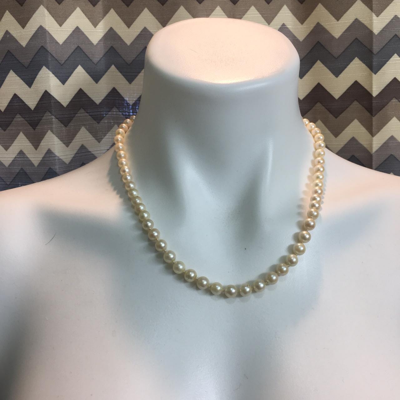 Fine cultured pearls. Vintage ,14k ,62pearls strand Depop