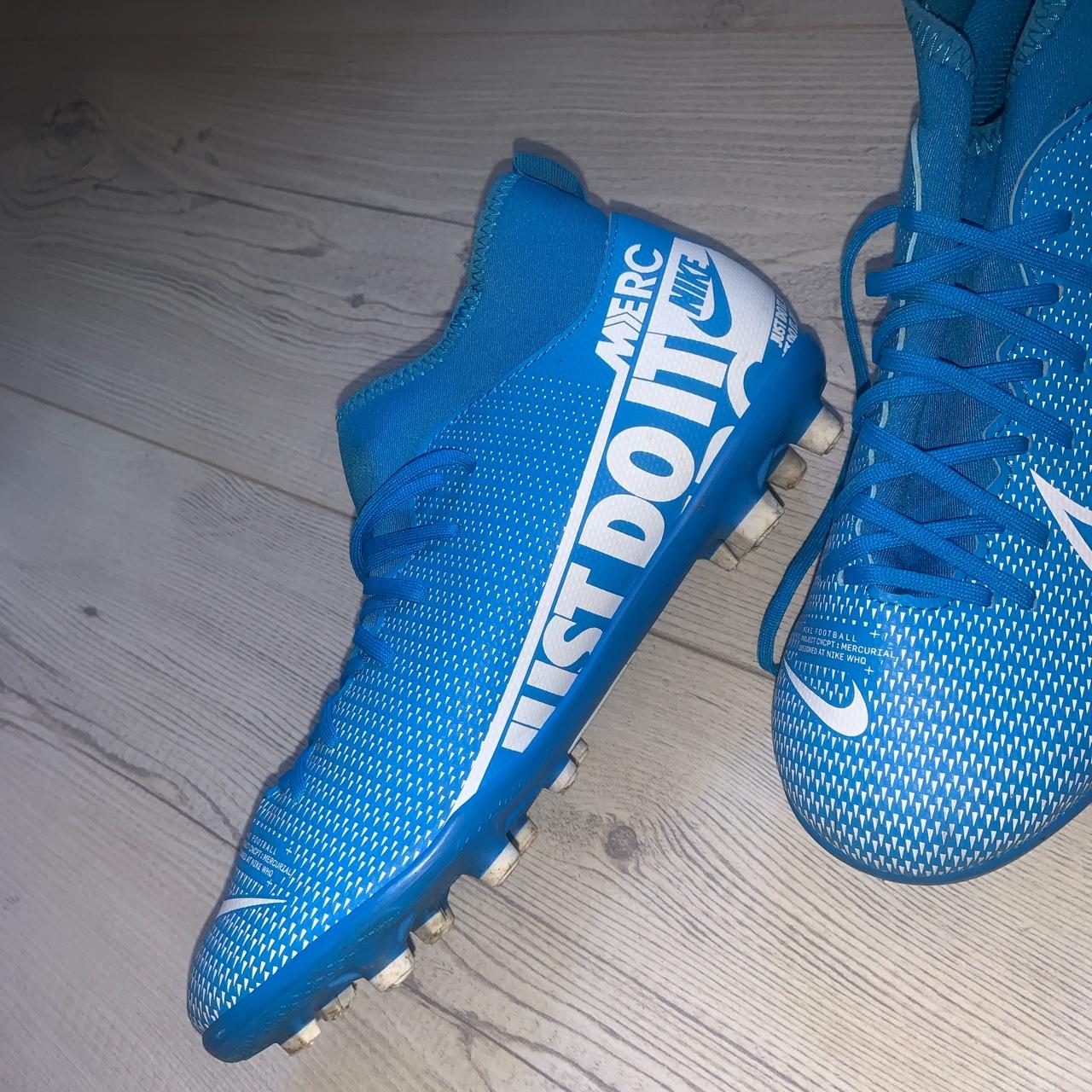 Blue Nike Astro football boots footballboots Depop