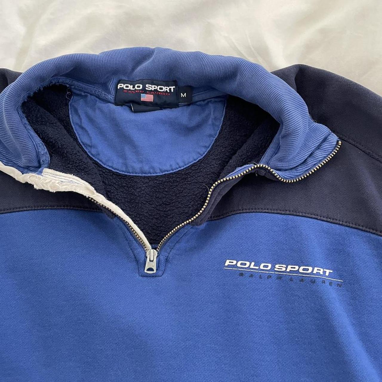 Polo Sport Women's White and Blue Sweatshirt Depop