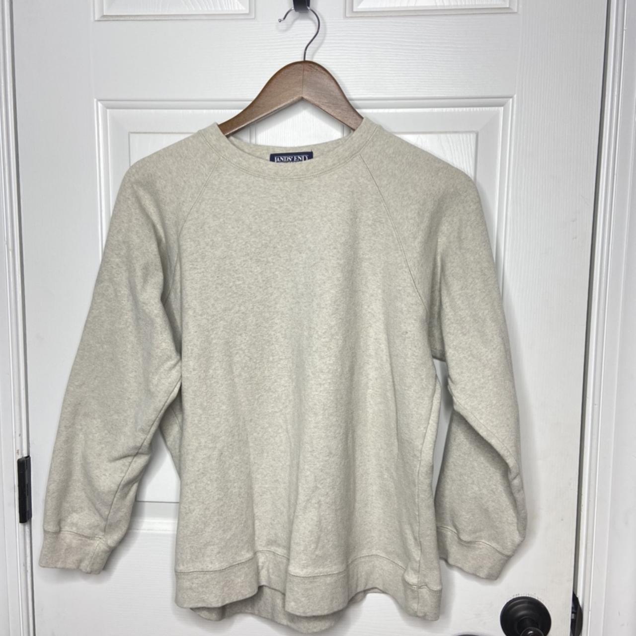 cute and simple lands end tan crewneck barley ever... Depop