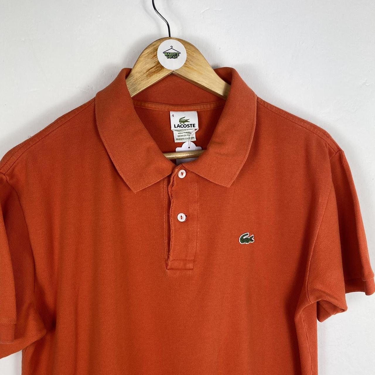 Lacoste polo shirt Orange colourway Embroidered... - Depop