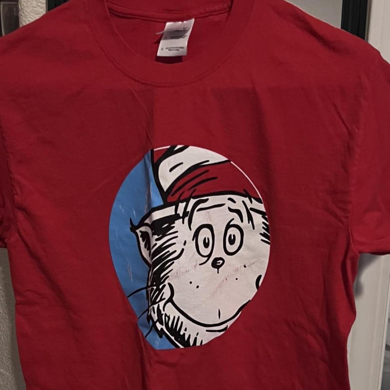 Cat in the hat red t shirt. Great shirt just worn... Depop
