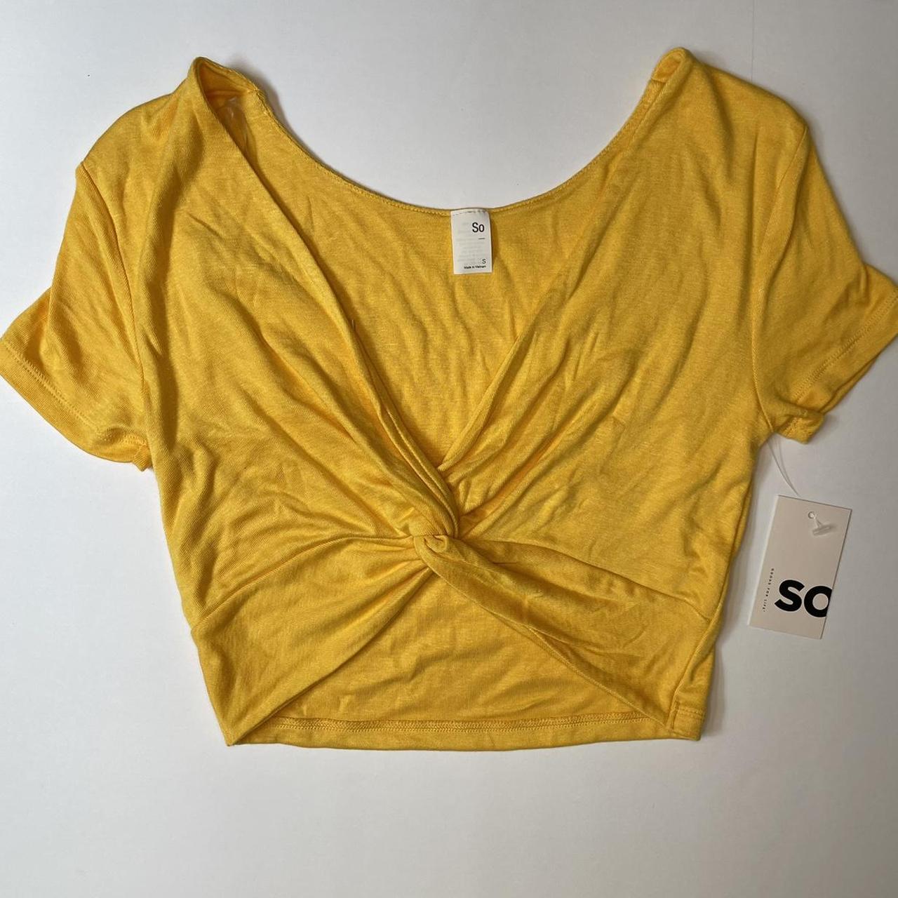 SO Clothing Women's Yellow Crop-top | Depop