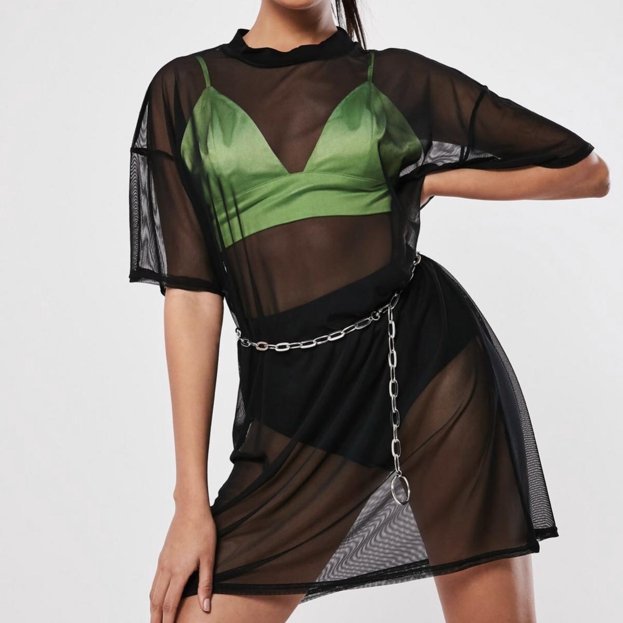 oversized mesh t shirt dress