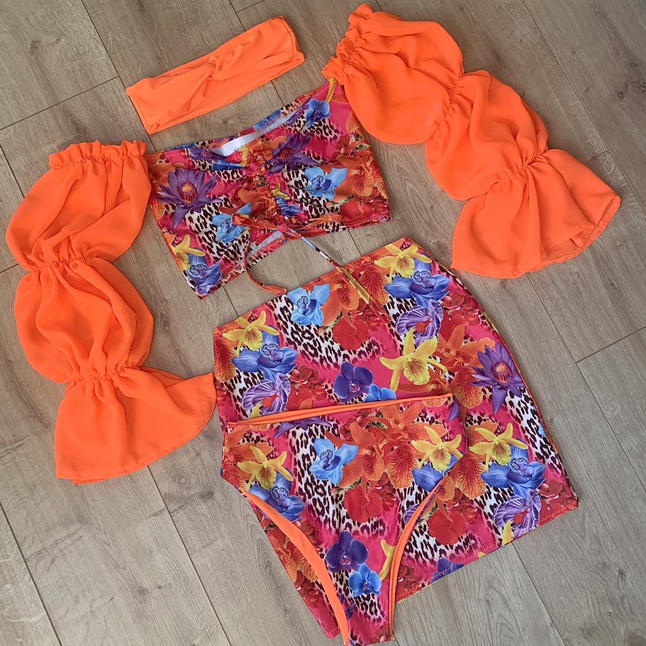 Women's Orange and Pink Bikinis-and-tankini-sets | Depop