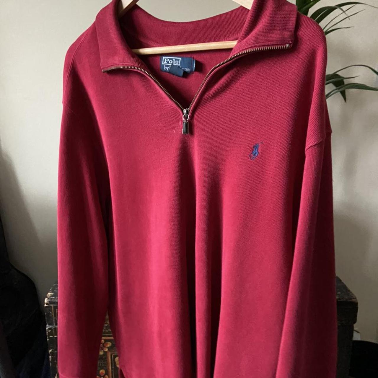 Vintage Polo Ralph Lauren red pullover in XL. A few... - Depop