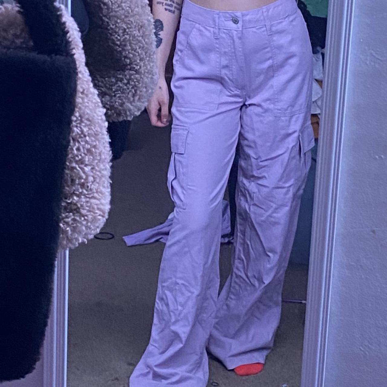 Pastel purple cargo pants w pockets! Super comfy and... - Depop