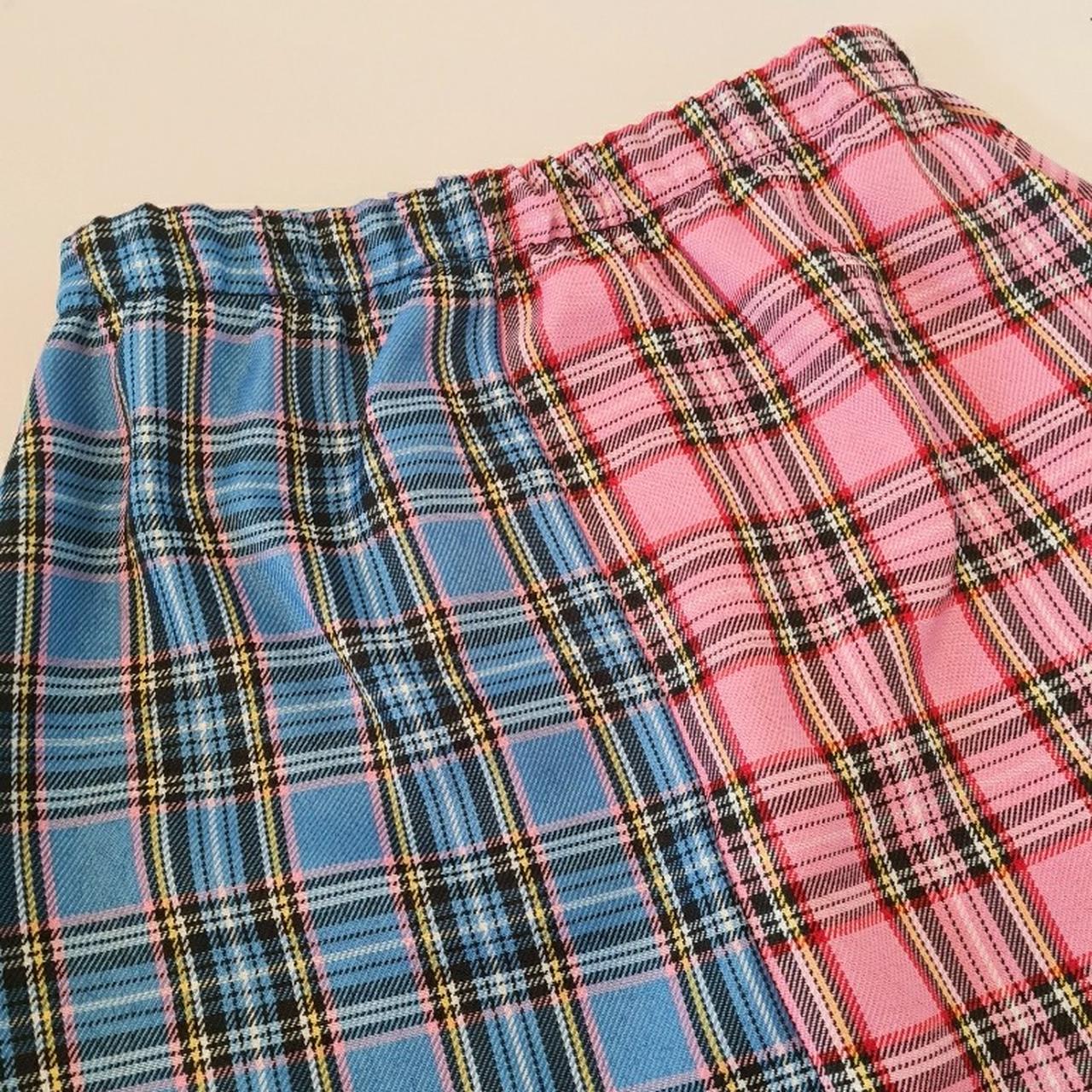 Women's Pink and Blue Skirt | Depop