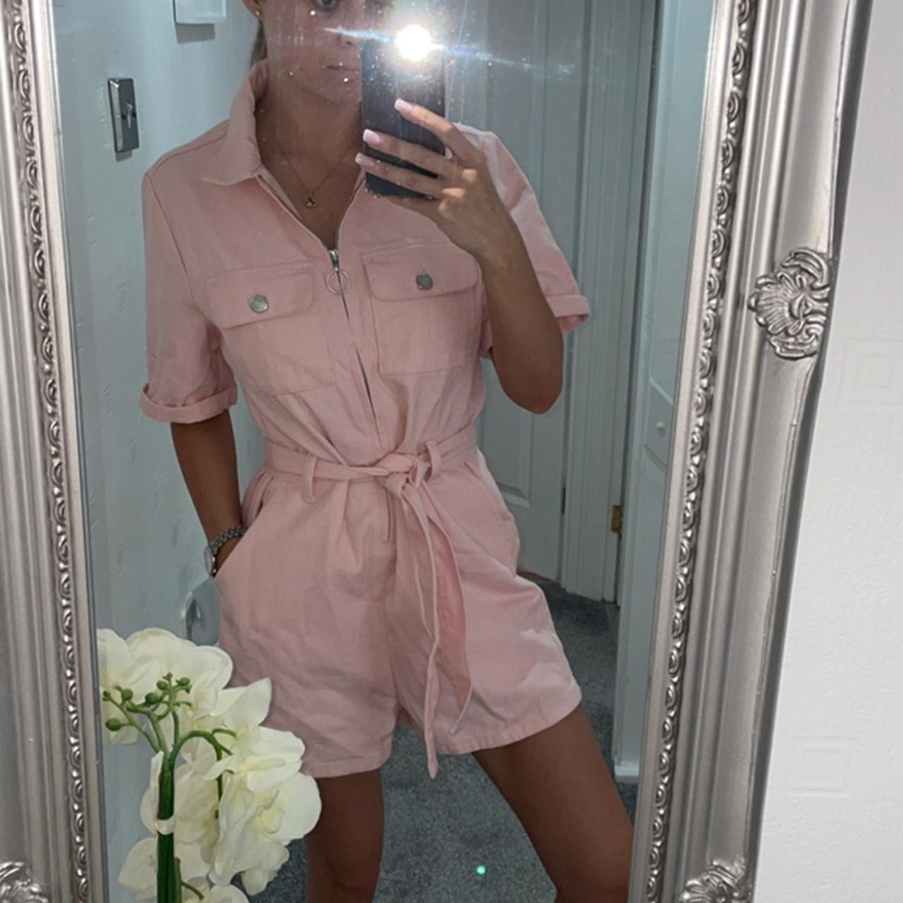 Primark pink denim playsuit online