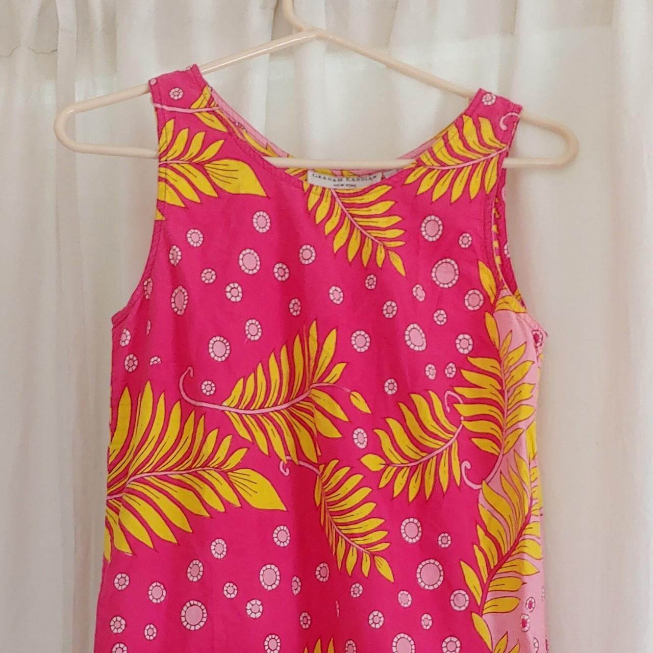 Women's Pink and Yellow Dress | Depop