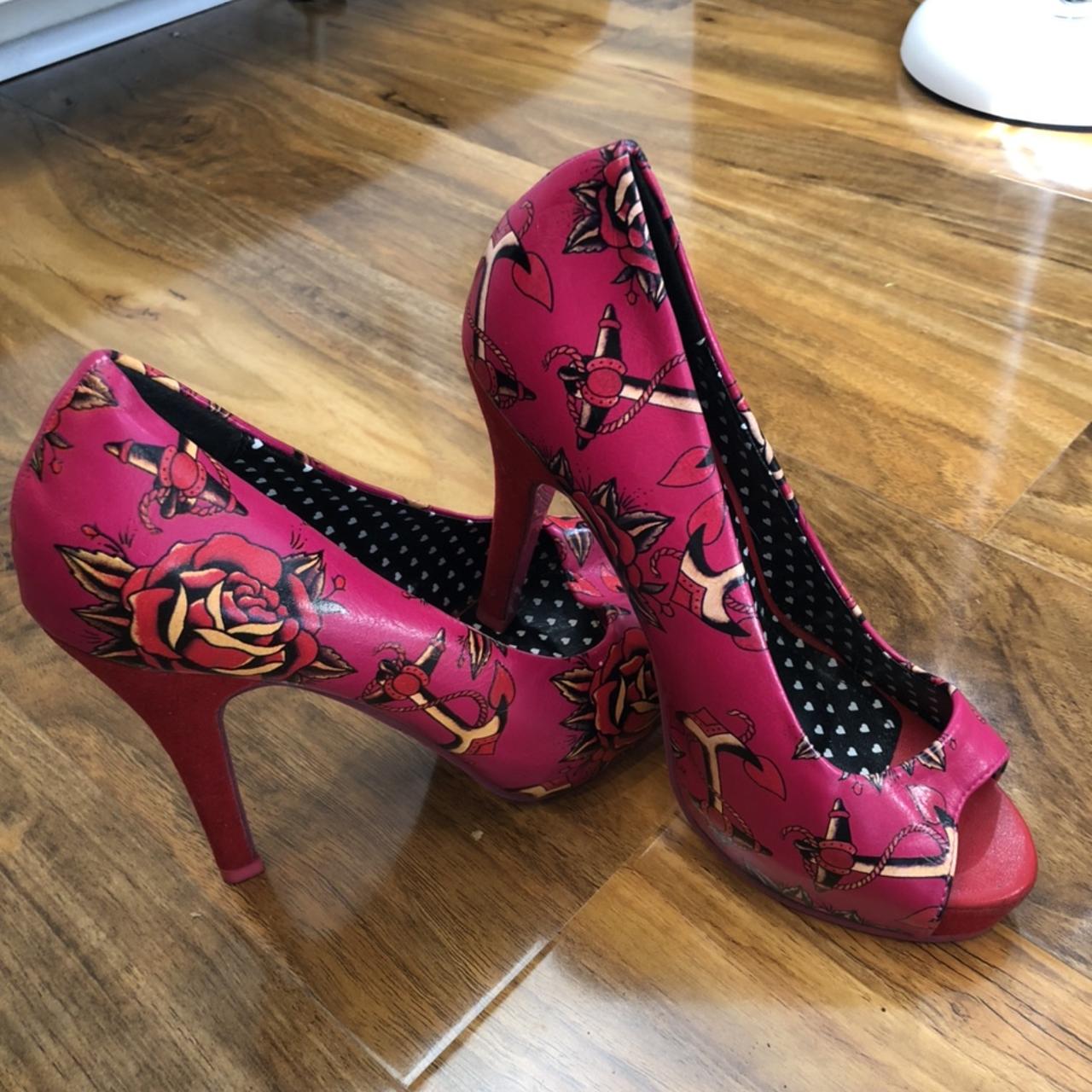 Iron fist ‘love me now’ pink peep toe
