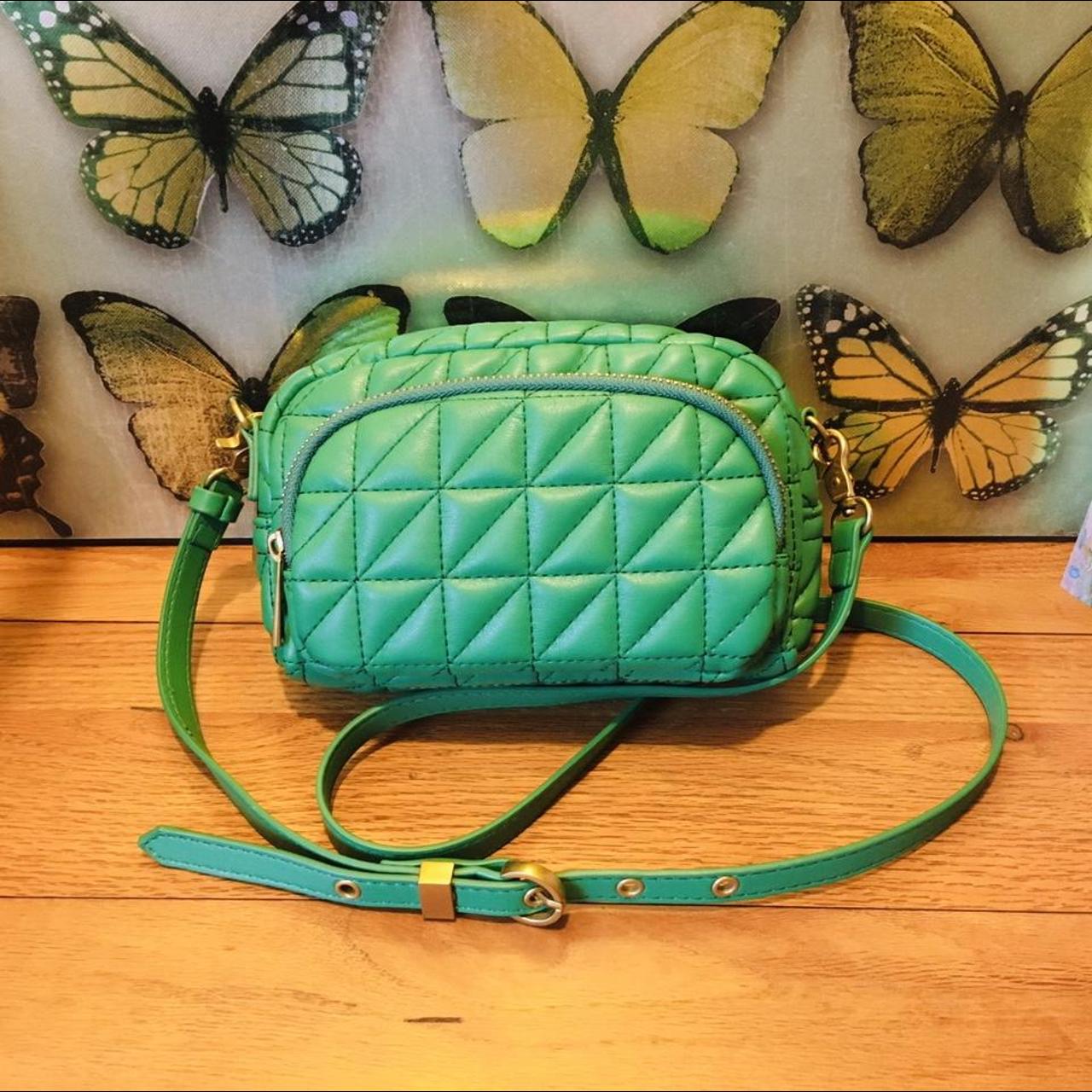 Zara topstitching quilted mini crossbody bag small... Depop