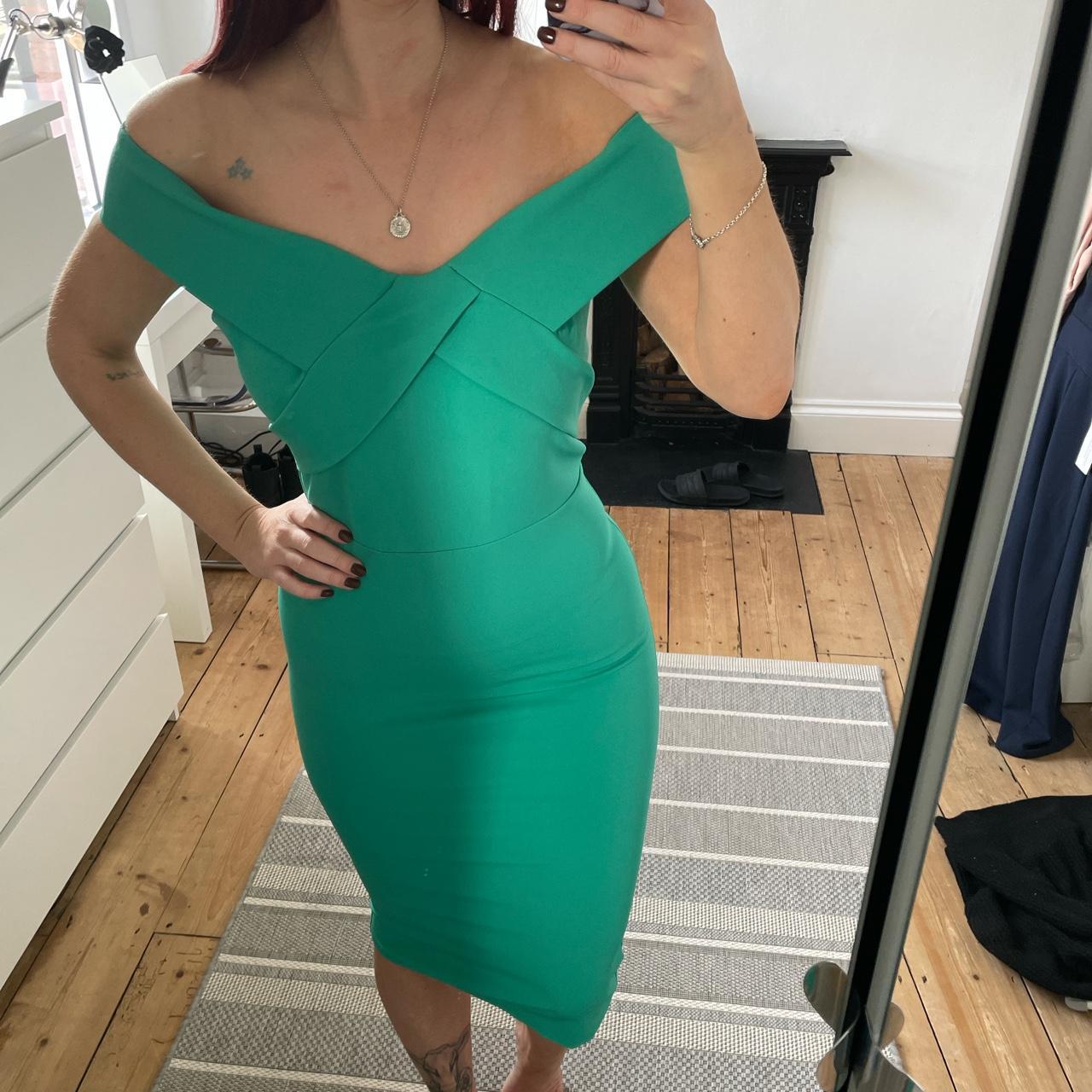 River island fitted off shoulder dress. Perfect for... - Depop