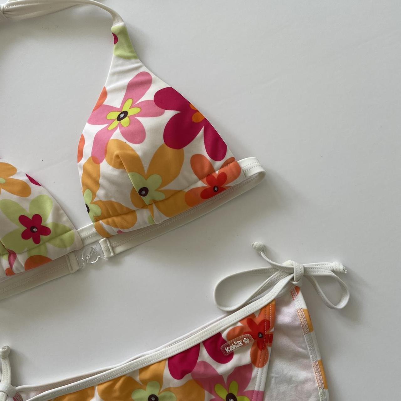 Vintage floral bikini, prettiest colours, bold... Depop