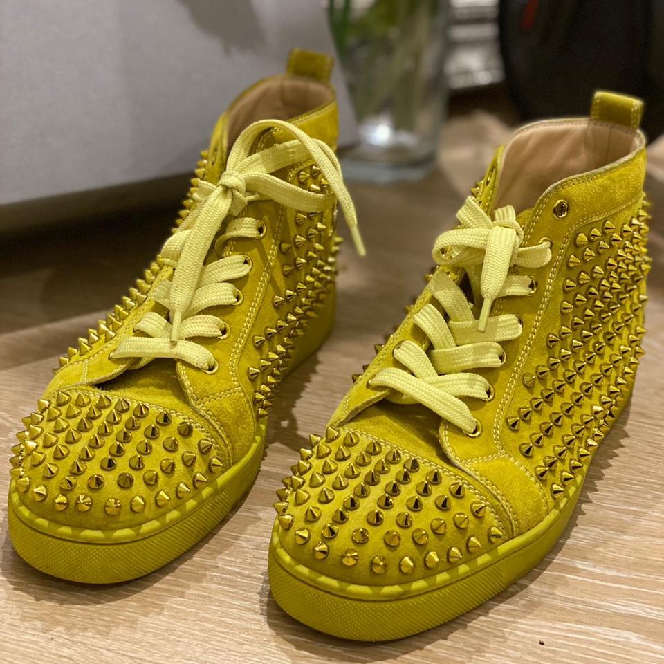Christian Louboutin Lou Spikes White/Red/Blue RRP: | Depop