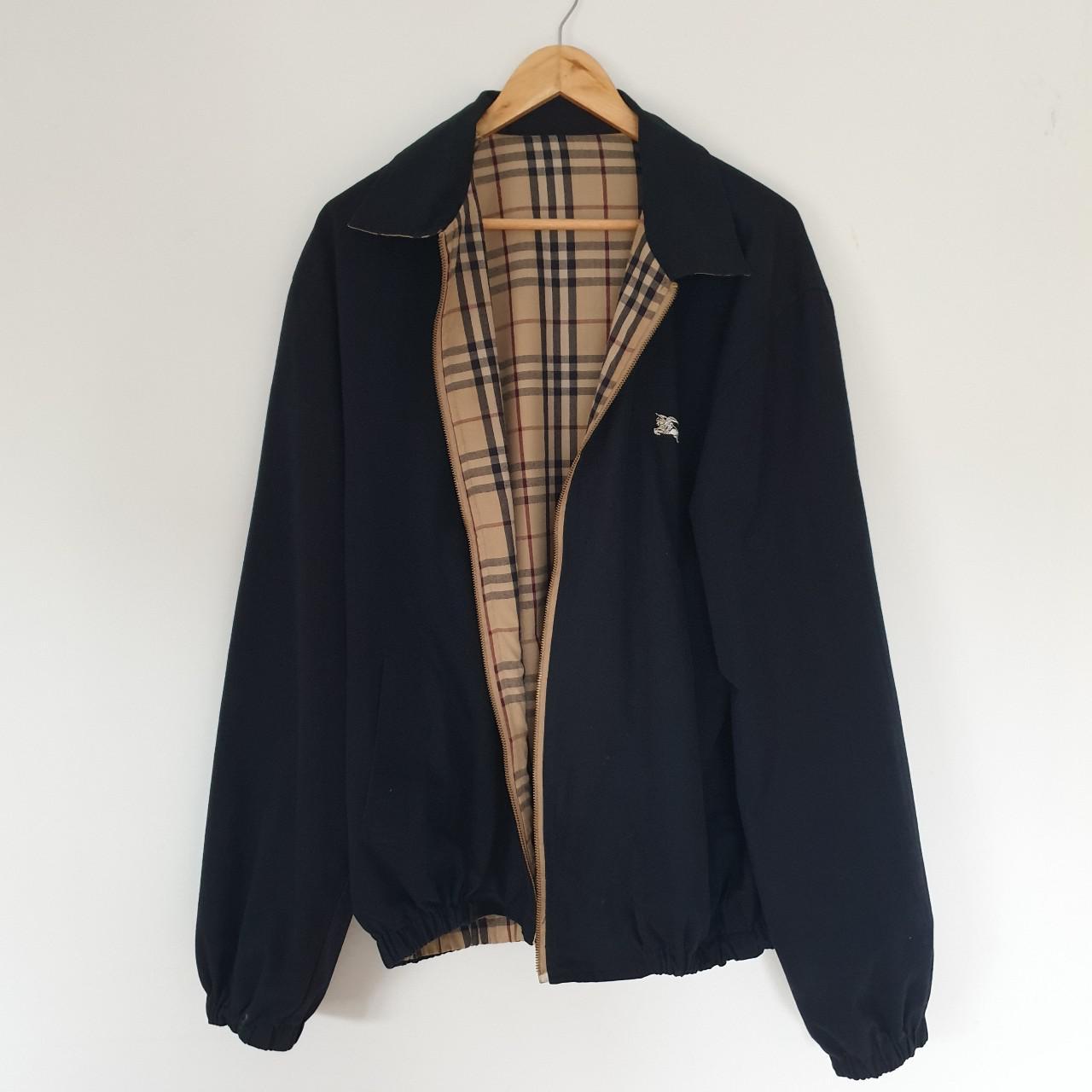 Vintage Burberry reversible spring/fall jacket.... - Depop