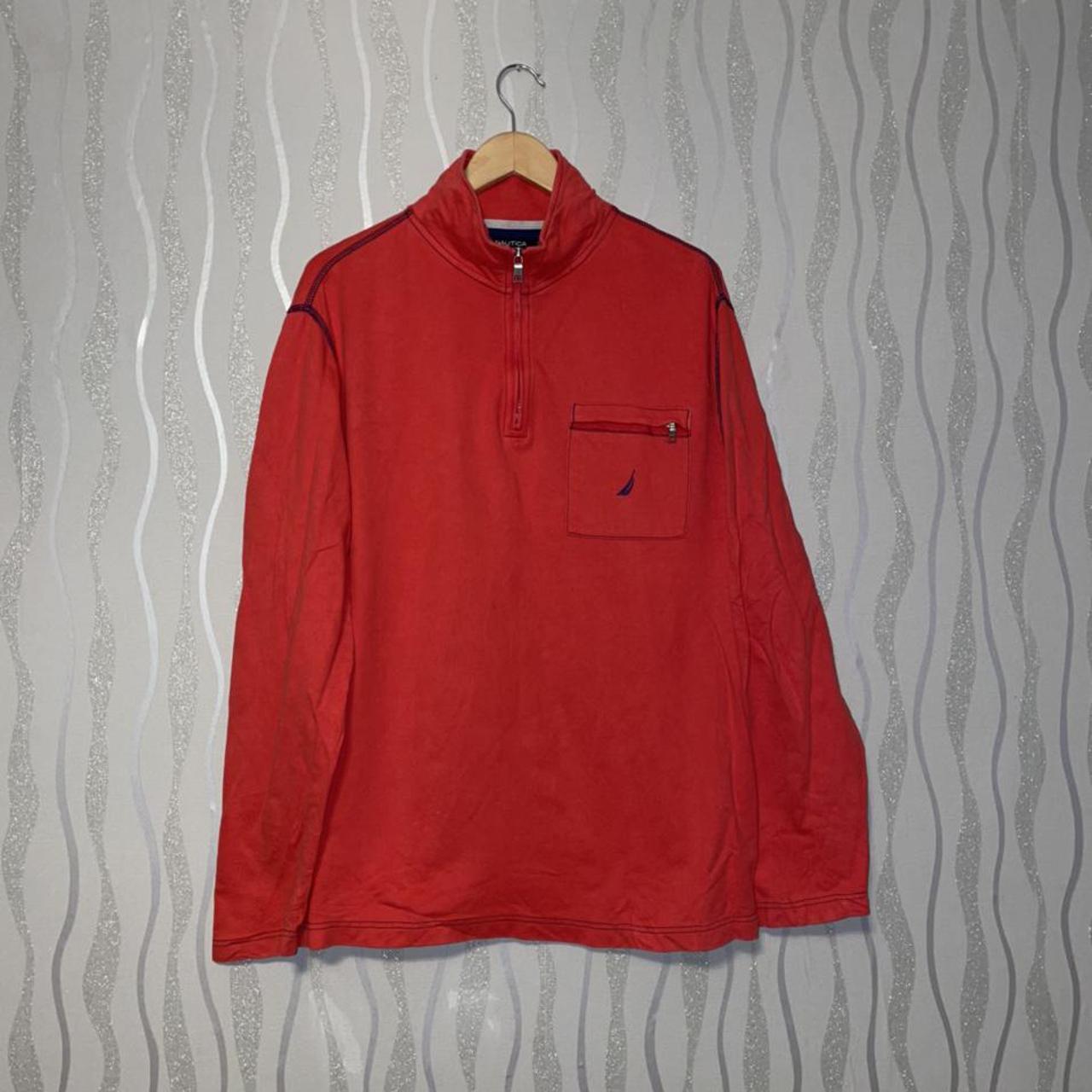 Nautica quarter zip jumper Colour: red Size on... - Depop