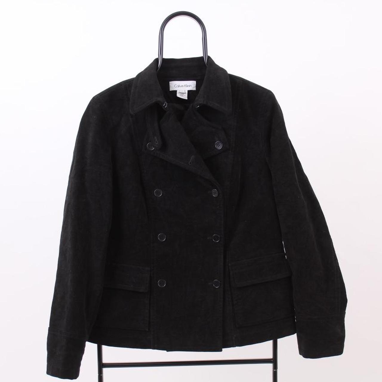 Calvin Klein Suede Leather Jacket Colour: black... - Depop