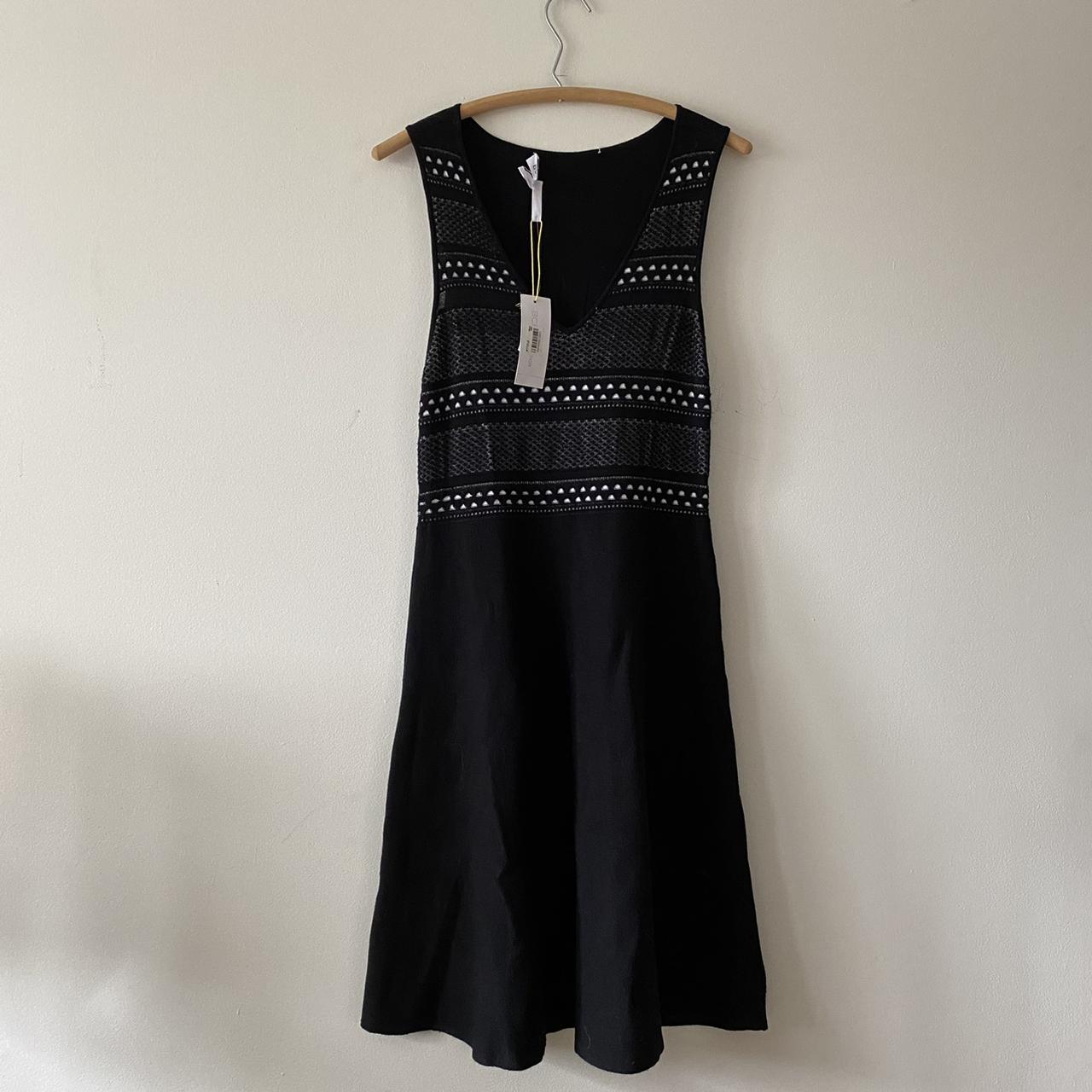 NWT BCBG mid length knit dress, white lacelike... Depop