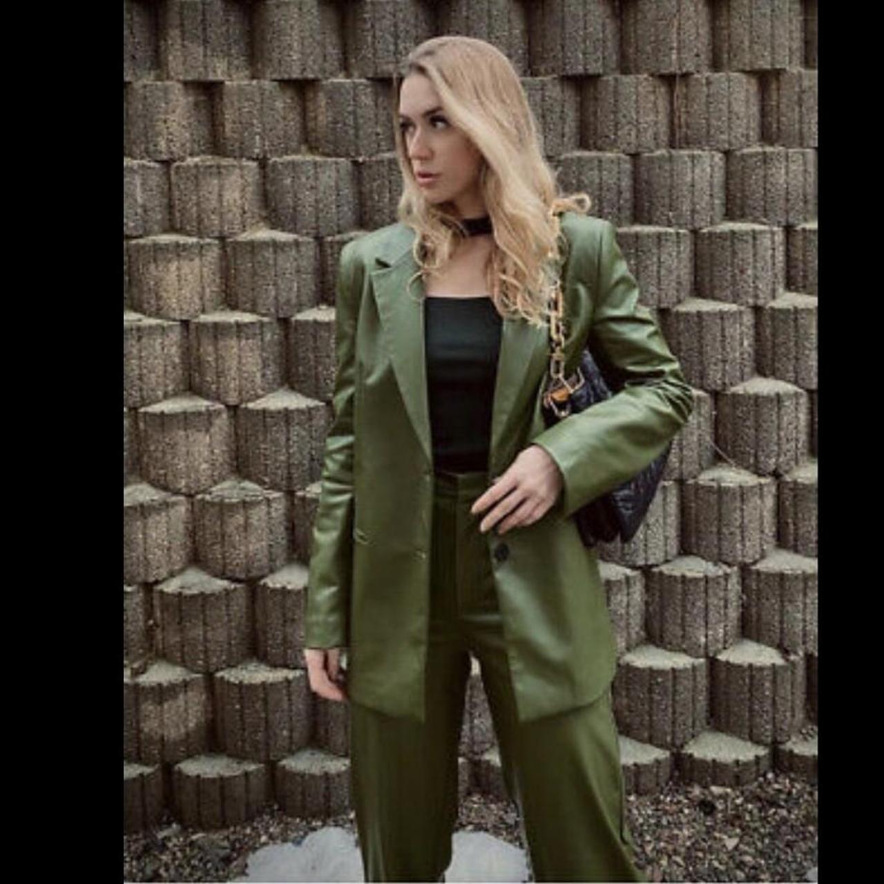 BNWT! Zara Faux Leather two pcs Pantsuit Depop