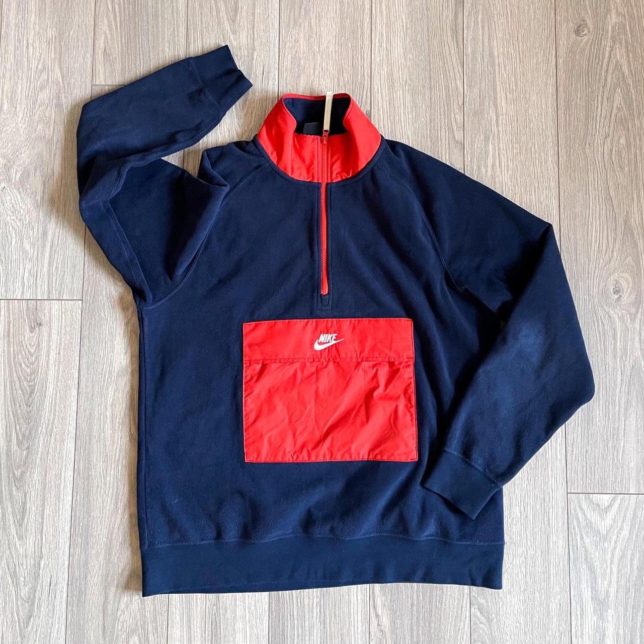 nike red and blue sweatshirt