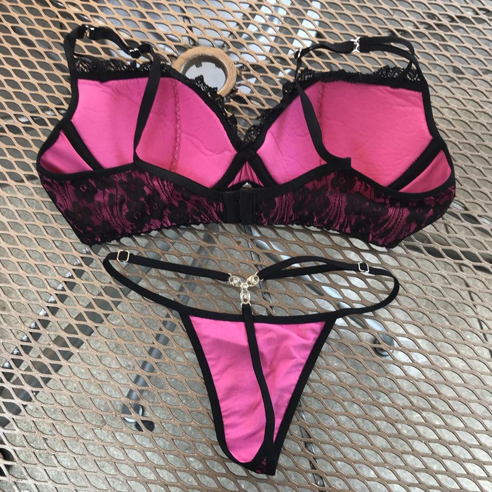 Bra and thong panty set. Have 2, bra size 34B and a - Depop