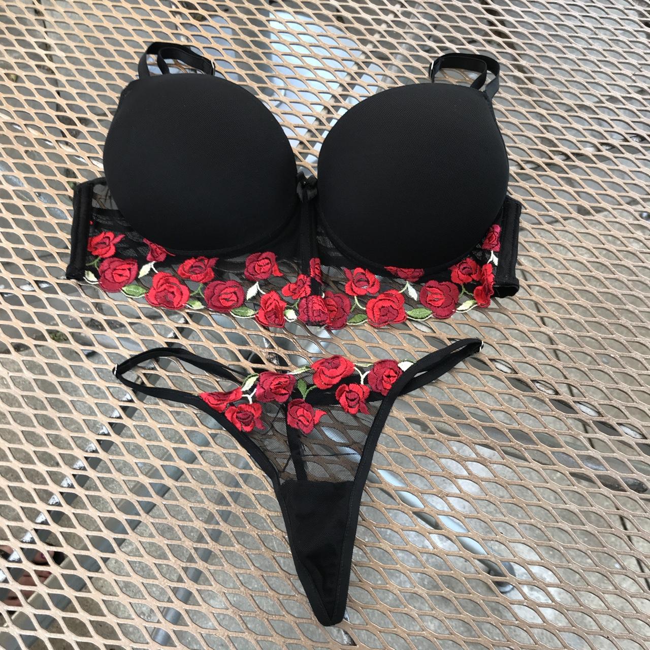 Bra and thong panty set. Have 2, bra size 34B and a - Depop