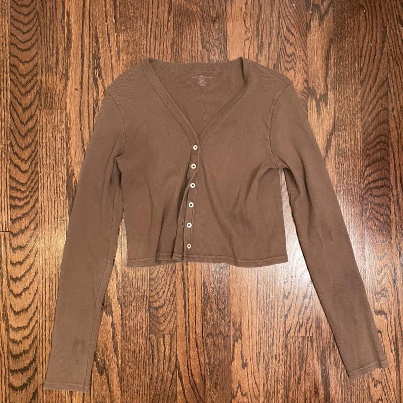 Brandy Melville Women's Brown Cardigan Depop