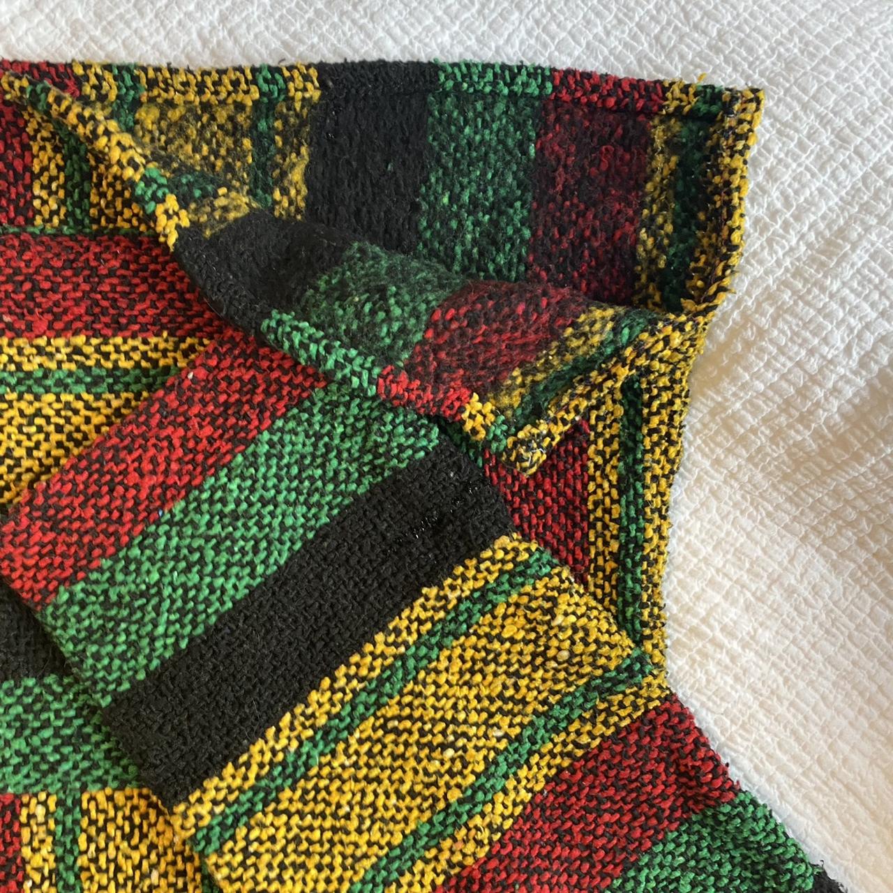 Baja Mexican Blanket Hoodie Rastafarian Colorway - Depop