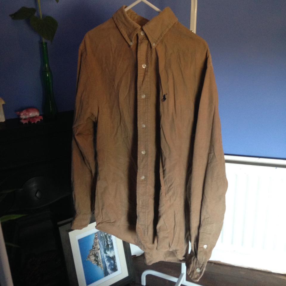 ralph lauren beige corduroy shirt