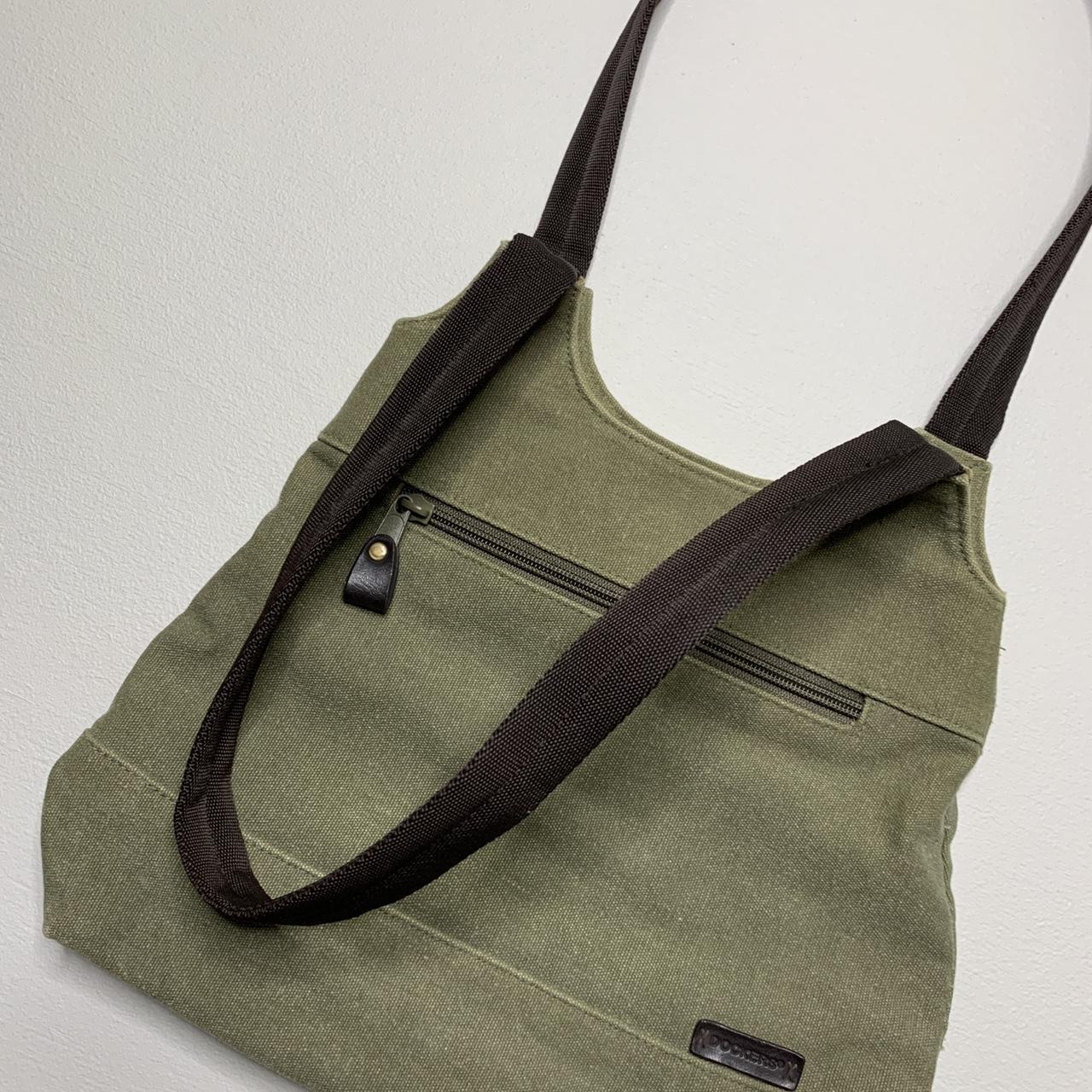 Dockers Women's Green and Khaki Bag | Depop