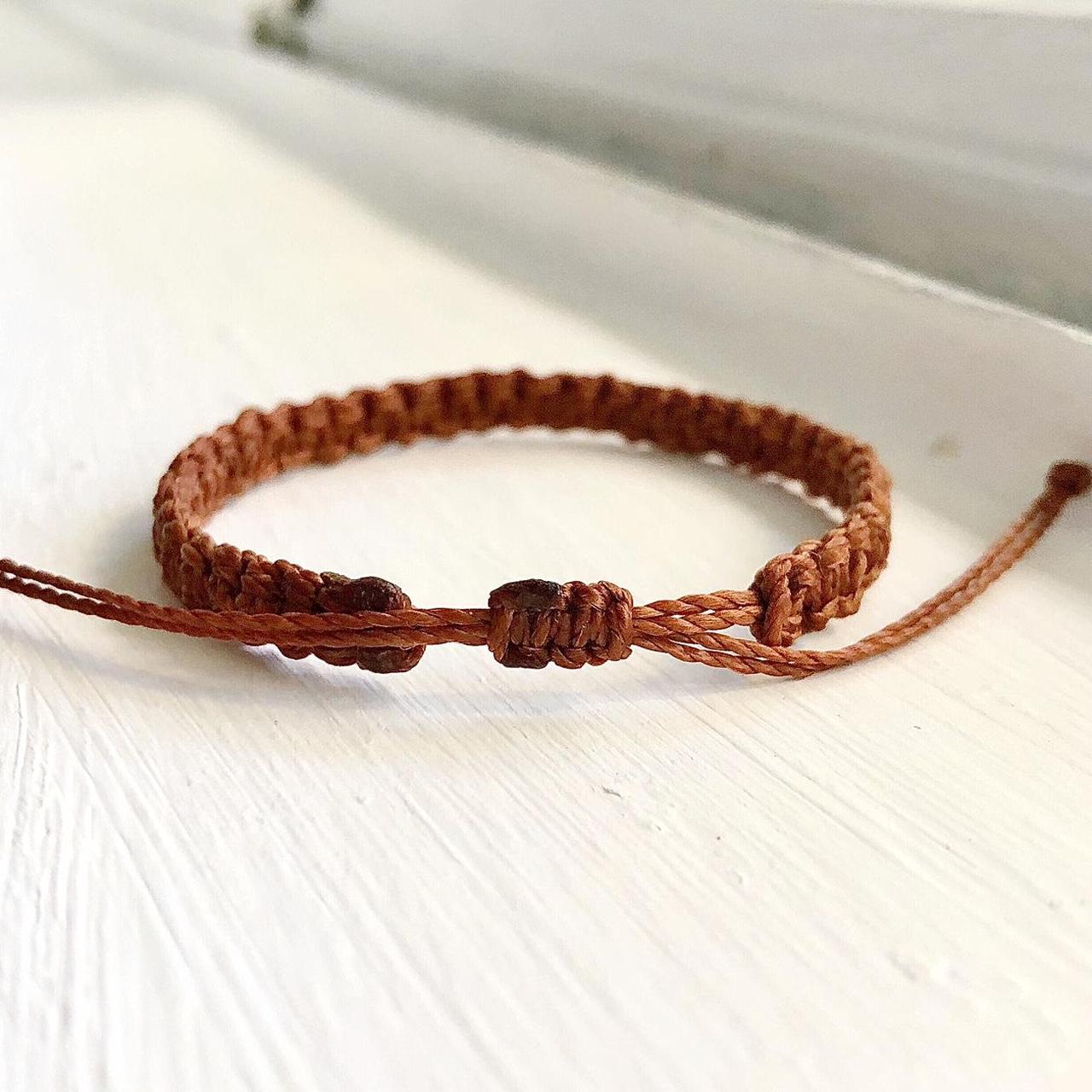 Old Copper Square-knot Macrame Bracelet ☾ Depop