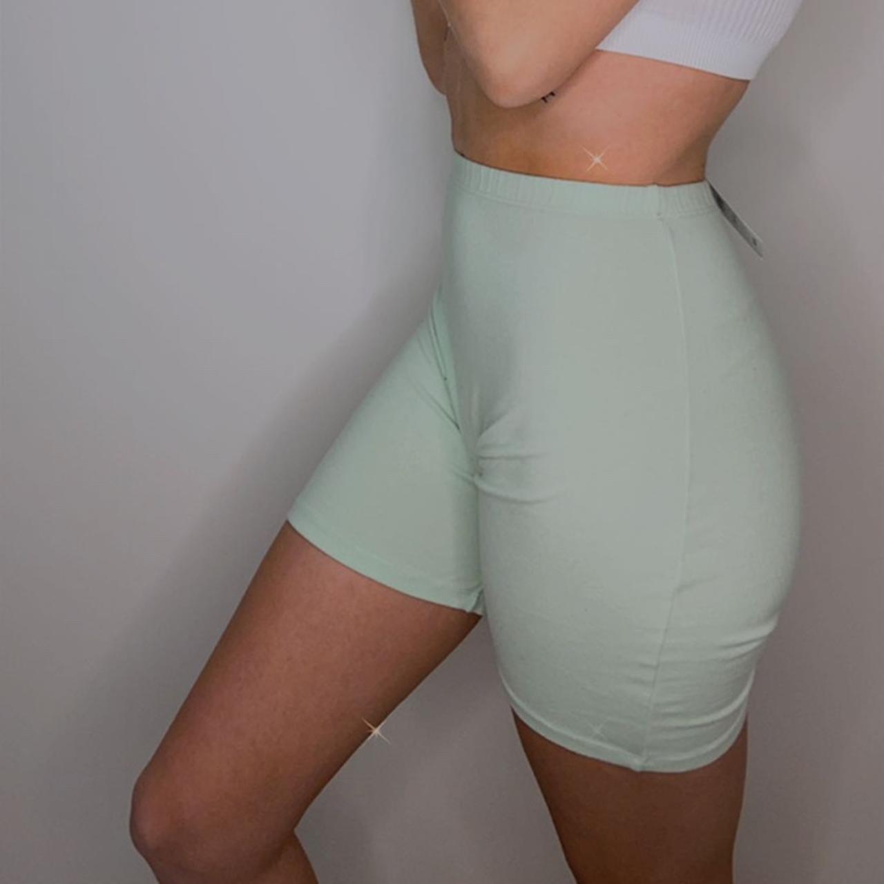 mint green biker shorts