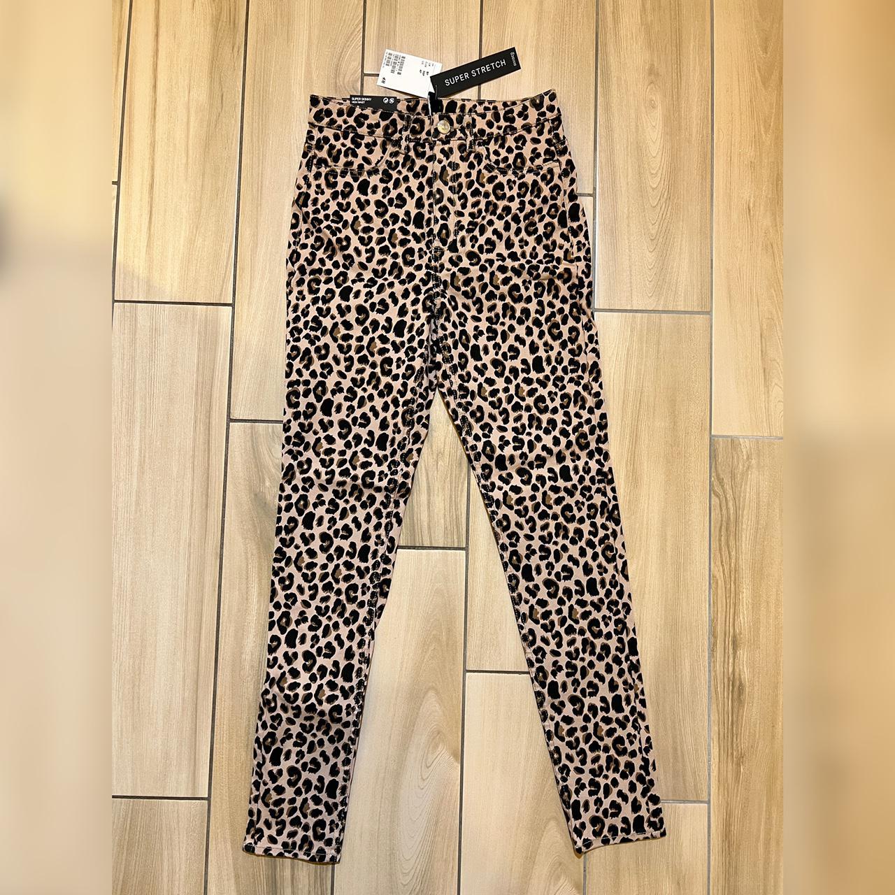 H&m leopard cheap print trousers